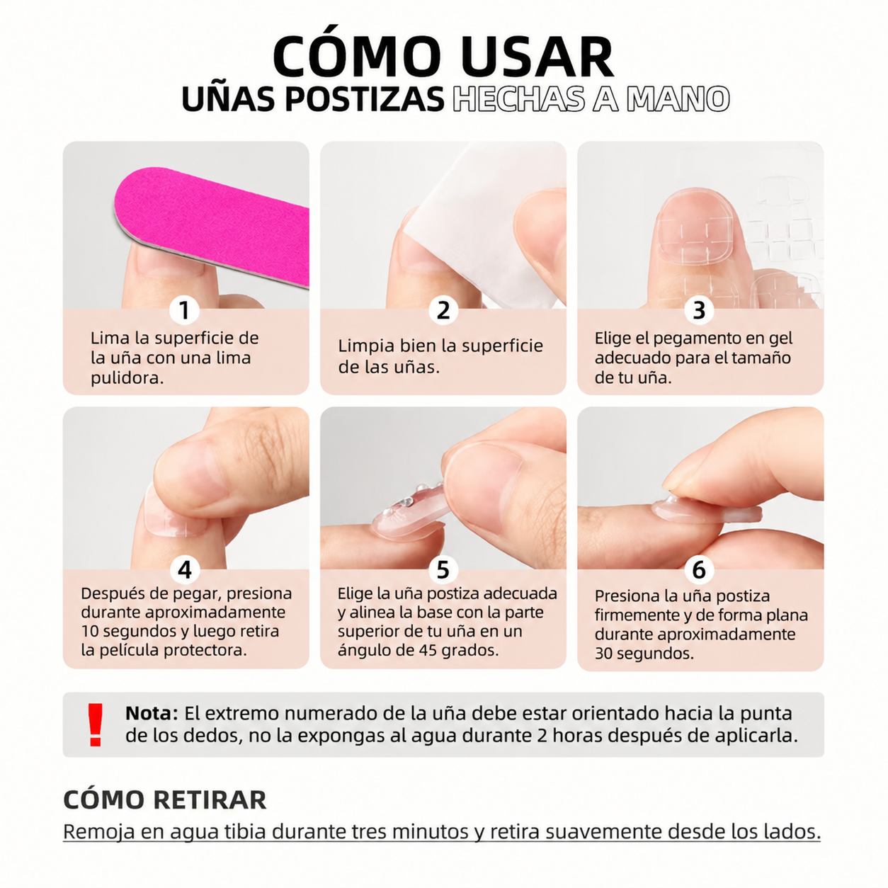 Uñas Press On "Sakura Pearl" Flores 3D Ojo de Gato