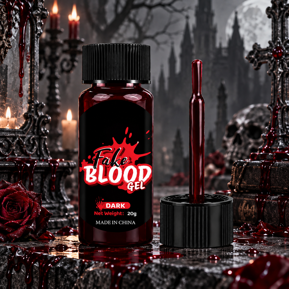 Sangre Falsa en Gel Rojo Oscuro para Halloween, Cosplay y Caracterización Fake Blood Dark
