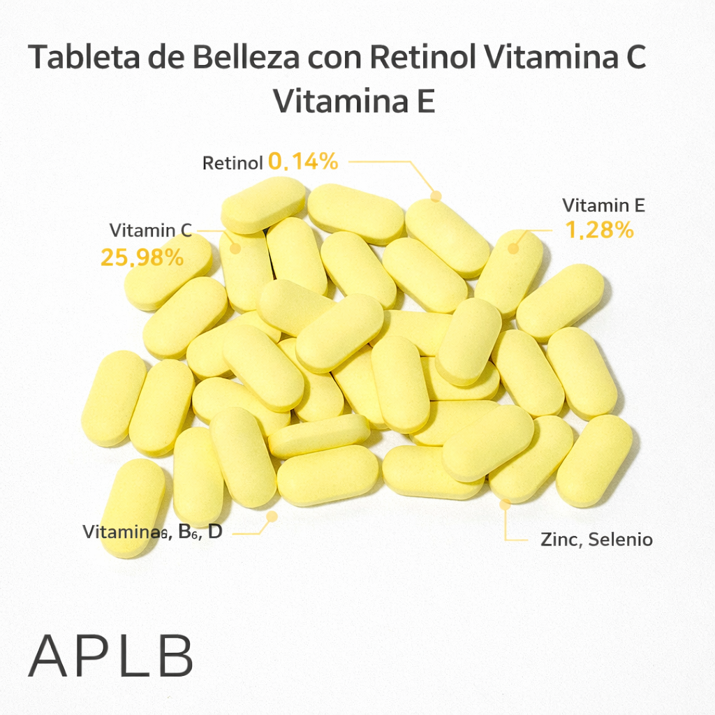 Tabletas de Belleza Retinol Vitamina C y E APLB