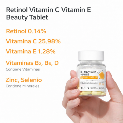 Tabletas de Belleza Retinol Vitamina C y E APLB