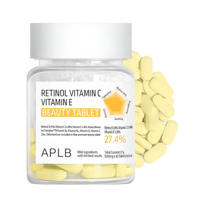 Tabletas de Belleza Retinol Vitamina C y E APLB