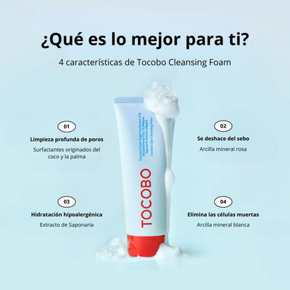Limpiador Facial Espuma de Arcilla y Coco Tocobo