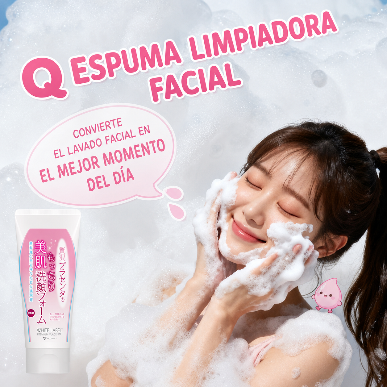 Limpiador Facial Espuma de Placenta White Label Premium Miccosmo
