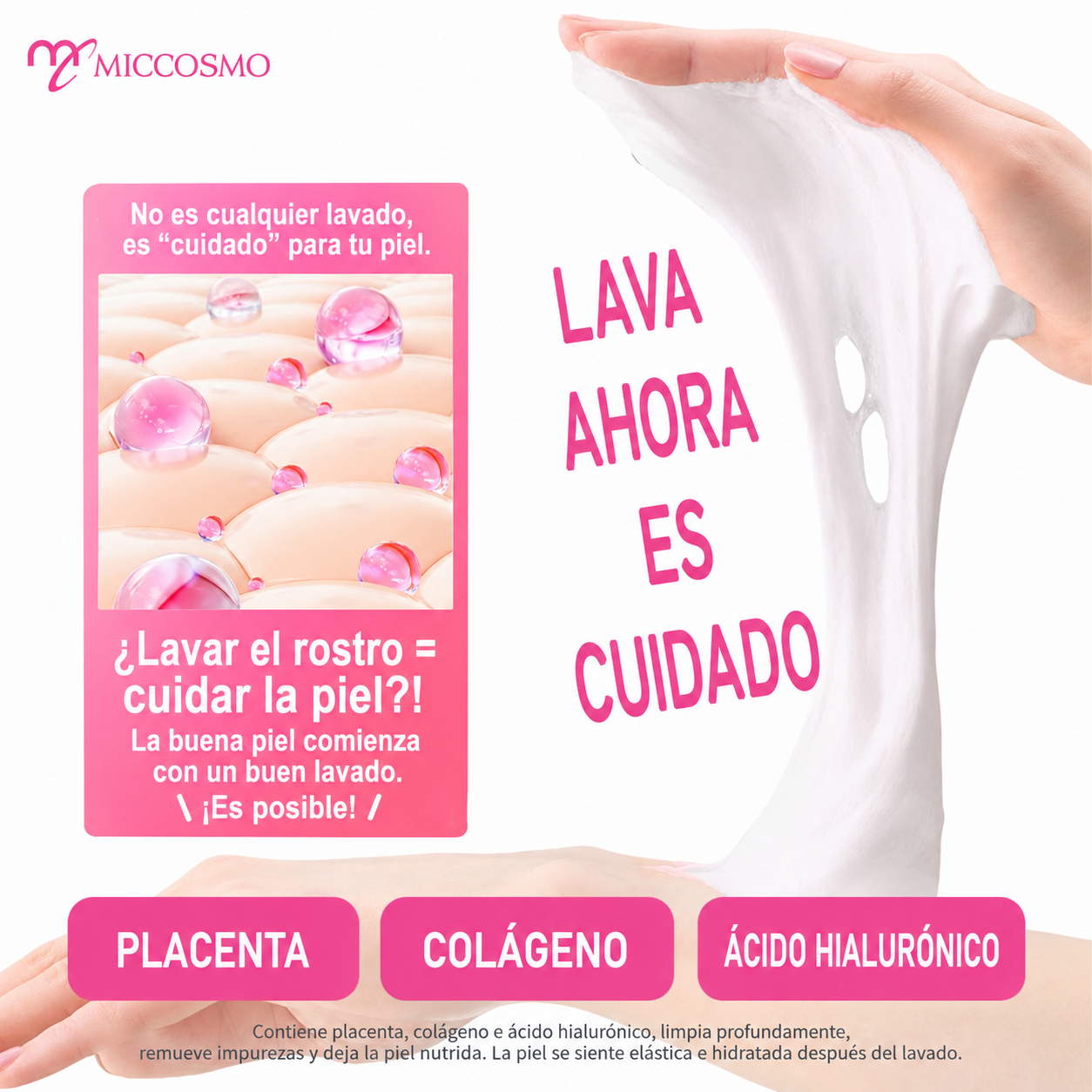 Limpiador Facial Espuma de Placenta White Label Premium Miccosmo