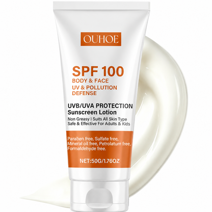 Bloqueador Solar SPF 100 UV y Pollution Defense OUHOE