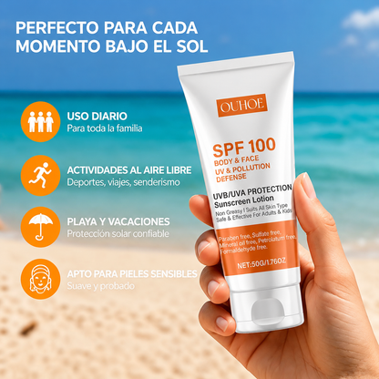 Bloqueador Solar SPF 100 UV y Pollution Defense OUHOE