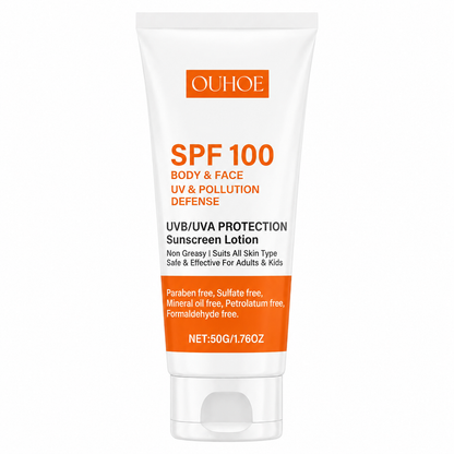 Bloqueador Solar SPF 100 UV y Pollution Defense OUHOE