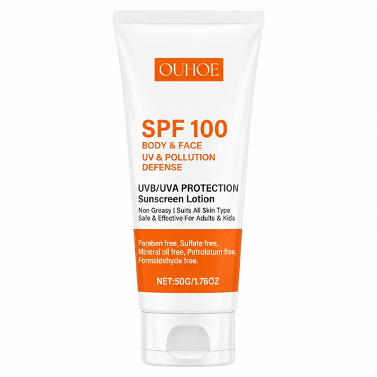 Bloqueador Solar SPF 100 UV y Pollution Defense OUHOE