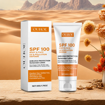 Bloqueador Solar SPF 100 UV y Pollution Defense OUHOE
