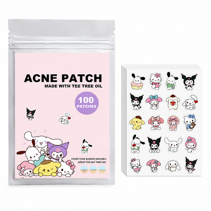 Parches para Acné Hidrocoloide Kuromi, My Melody y Hello Kitty