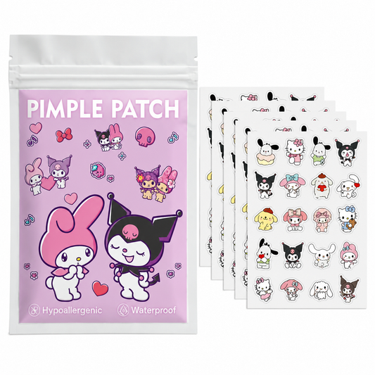 Parches para Acné Hidrocoloide Kuromi, My Melody y Hello Kitty