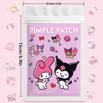 Parches para Acné Hidrocoloide Kuromi, My Melody y Hello Kitty
