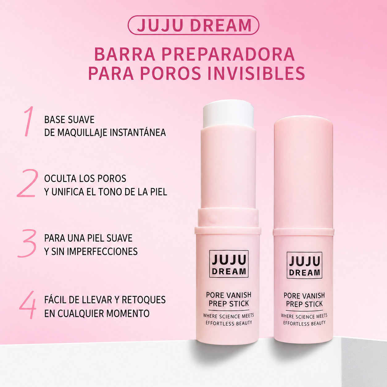 Primer en Barra Difuminador de Poros Pore Vanish Prep JUJU Dream