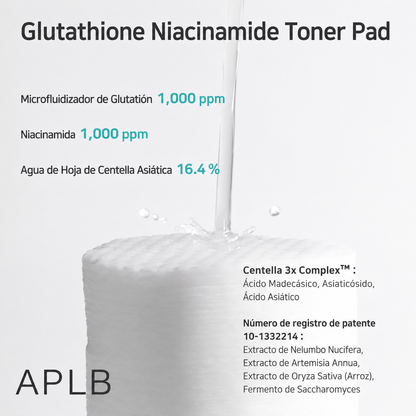 Toner Pads Glutatión y Niacinamida Iluminador APLB