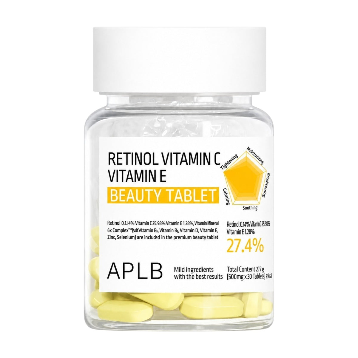 Tabletas de Belleza Retinol Vitamina C y E APLB