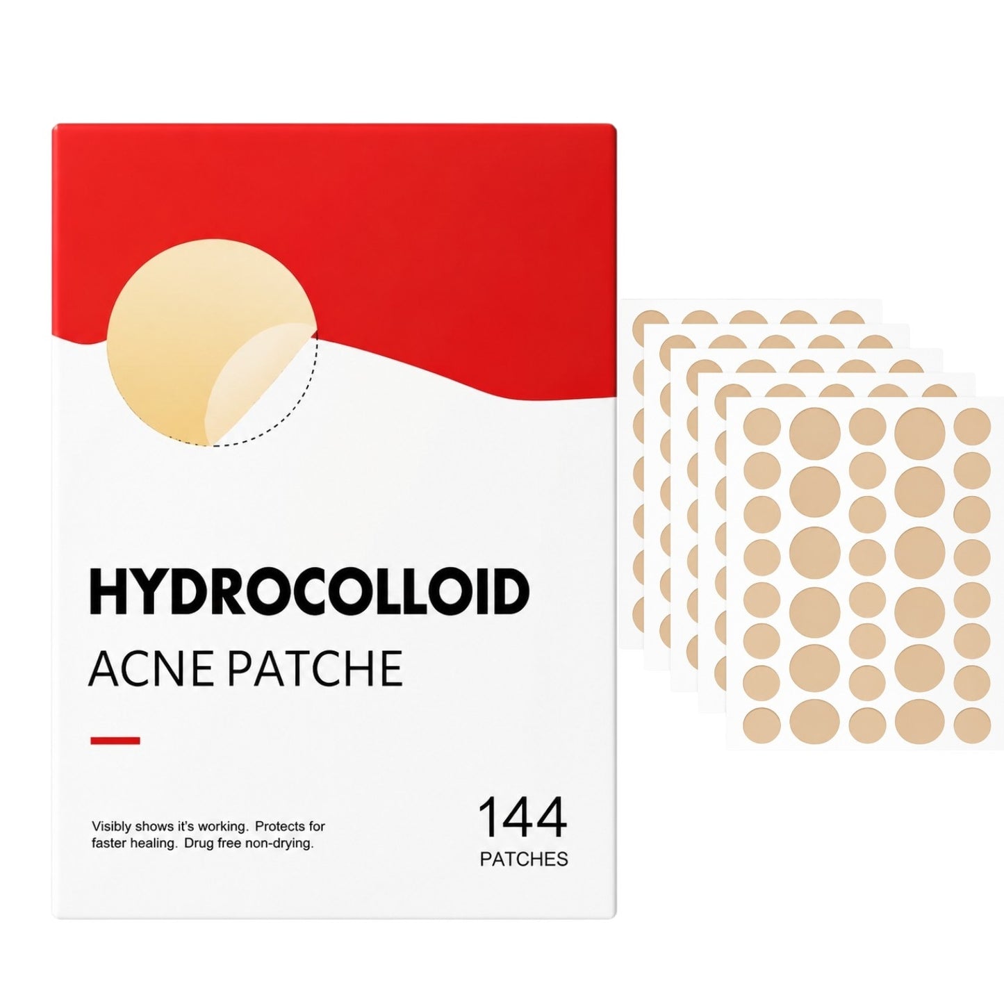 Parches para Acne Hidrocoloide Antibacterial Transparente y Color Piel