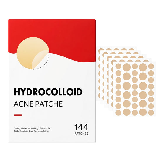 Parches para Acne Hidrocoloide Antibacterial Transparente y Color Piel