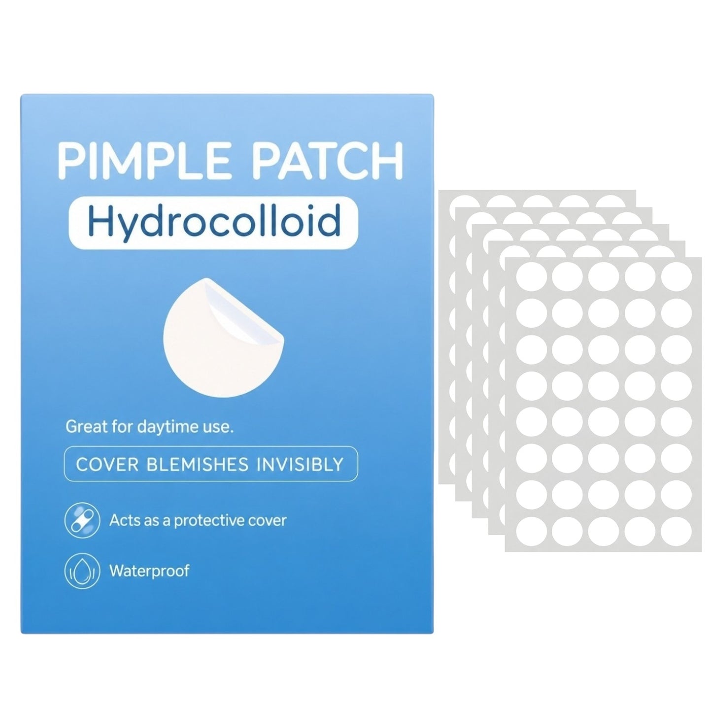 Parches para Acne Hidrocoloide Antibacterial Transparente y Color Piel