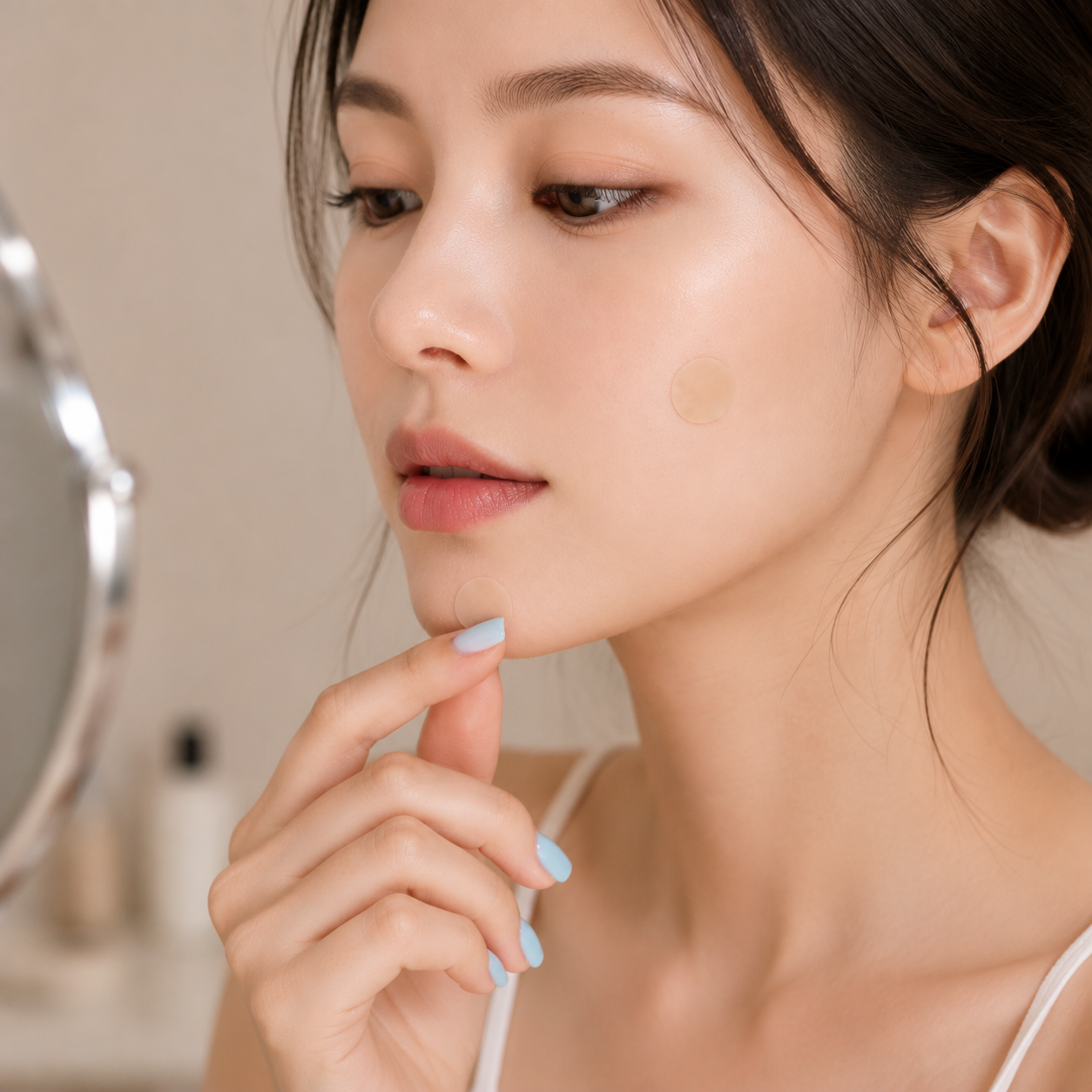 Parches para Acne Hidrocoloide Antibacterial Transparente y Color Piel