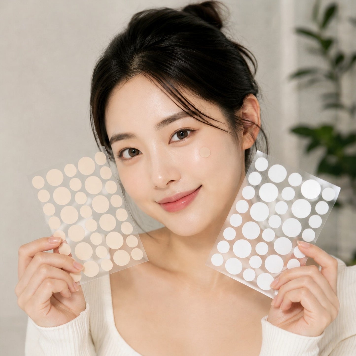Parches para Acne Hidrocoloide Antibacterial Transparente y Color Piel