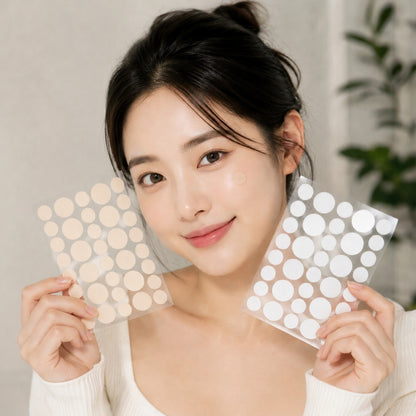 Parches para Acne Hidrocoloide Antibacterial Transparente y Color Piel