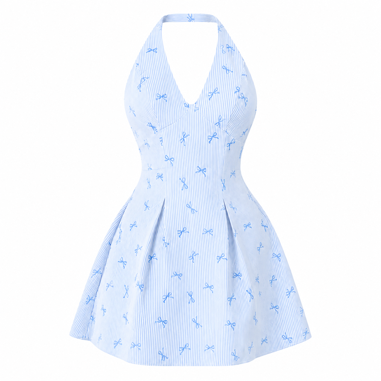 Vestido Halter Coquette Blue
