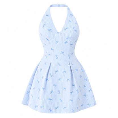 Vestido Halter Coquette Blue