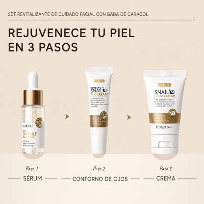 Set de Skincare Revitalizante con Baba de Caracol y Oro 24K Laikou