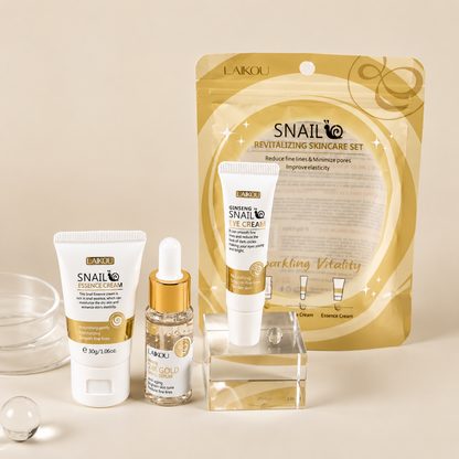 Set de Skincare Revitalizante con Baba de Caracol y Oro 24K Laikou