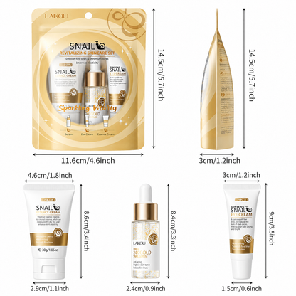 Set de Skincare Revitalizante con Baba de Caracol y Oro 24K Laikou