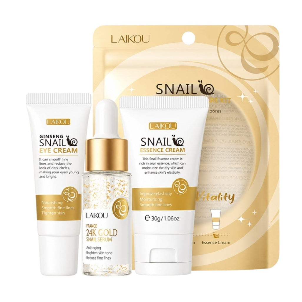 Set de Skincare Revitalizante con Baba de Caracol y Oro 24K Laikou