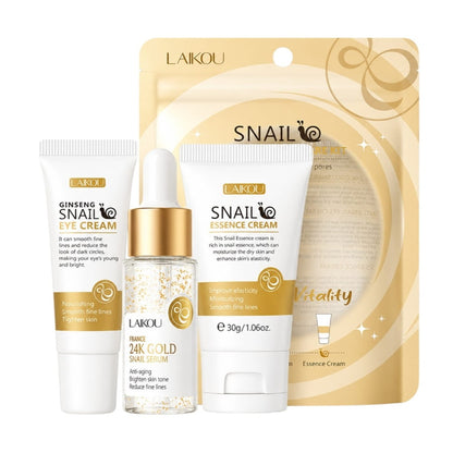 Set de Skincare Revitalizante con Baba de Caracol y Oro 24K Laikou