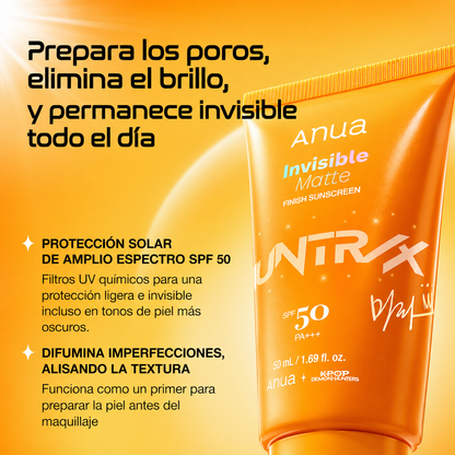 Bloqueador Mate Invisible Edicion Limitada Kpop Demon Hunters SPF50 PA++++ Anua