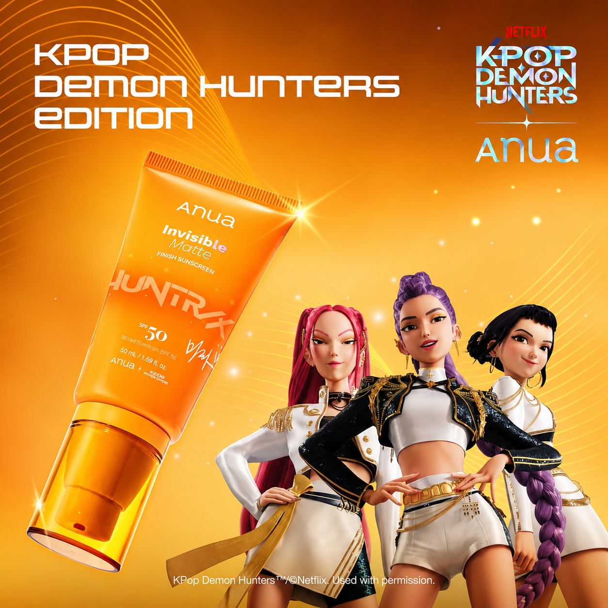 Bloqueador Mate Invisible Edicion Limitada Kpop Demon Hunters SPF50 PA++++ Anua