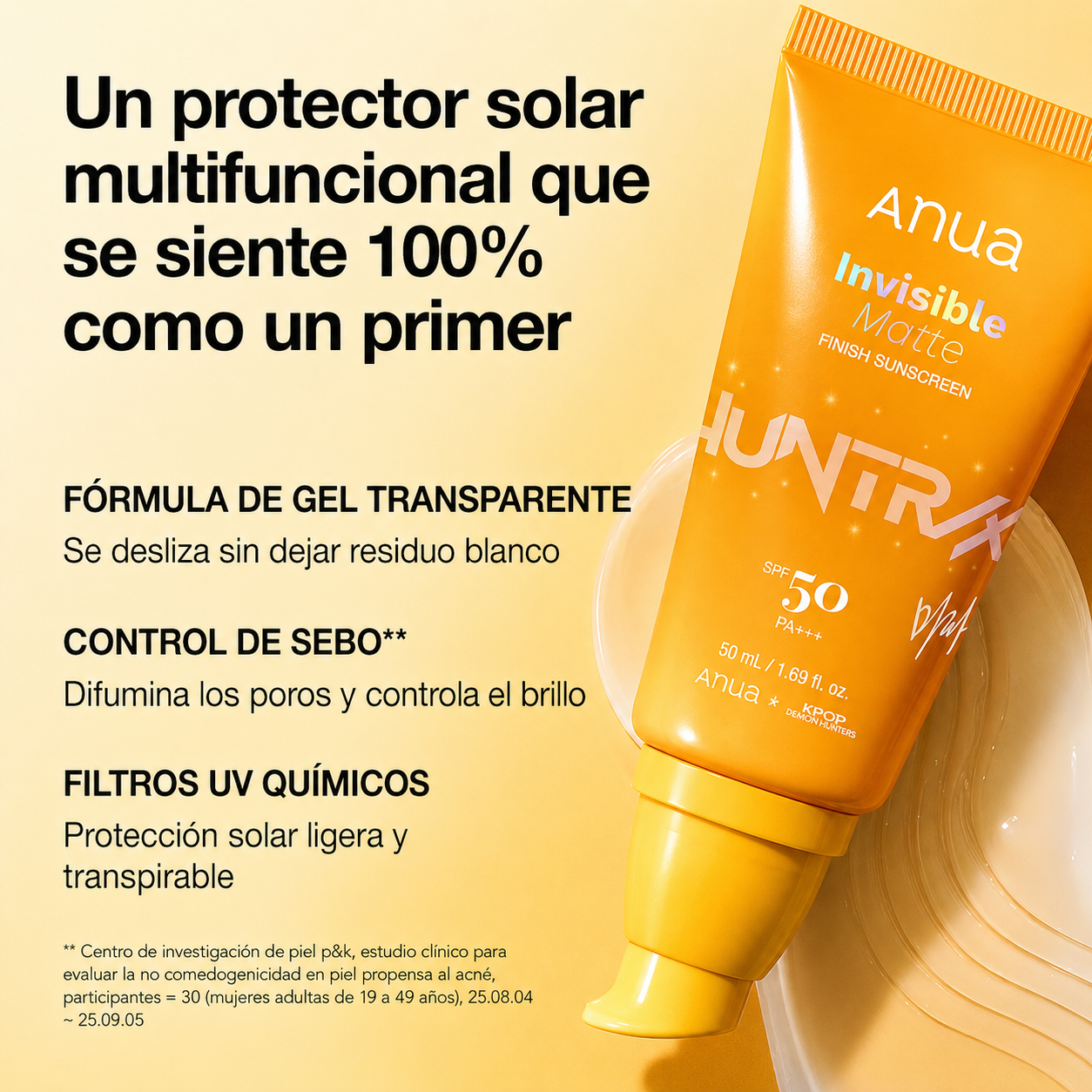 Bloqueador Mate Invisible Edicion Limitada Kpop Demon Hunters SPF50 PA++++ Anua
