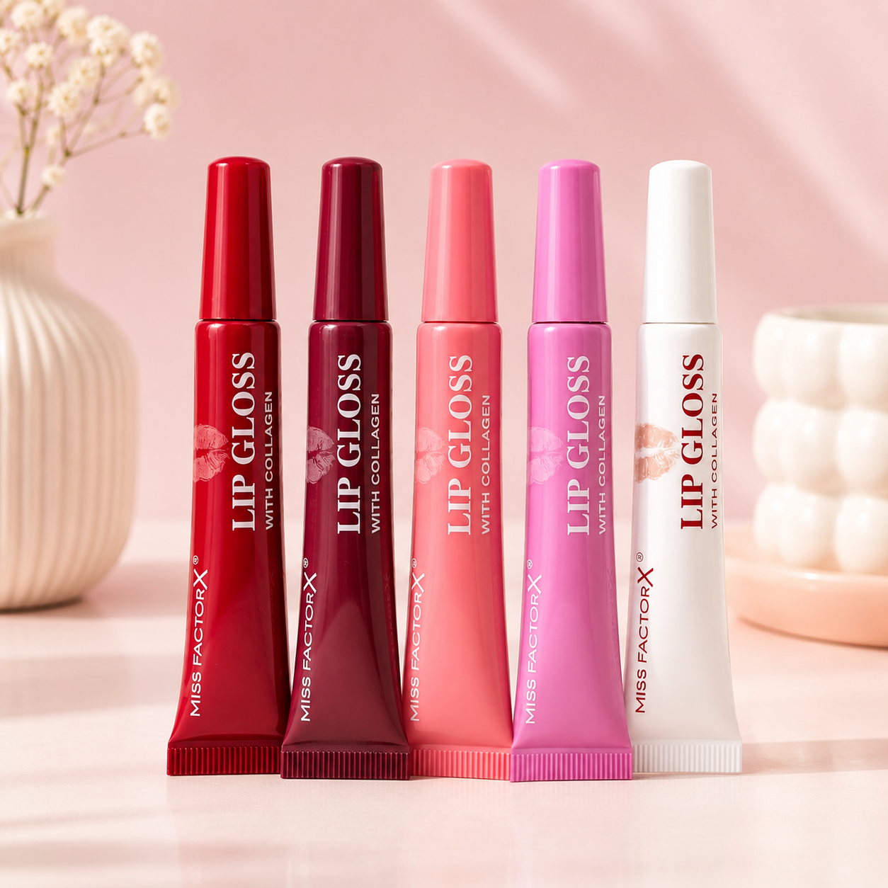 Kit Rubor en Barra Young Vision y Lip Gloss Miss Factor X