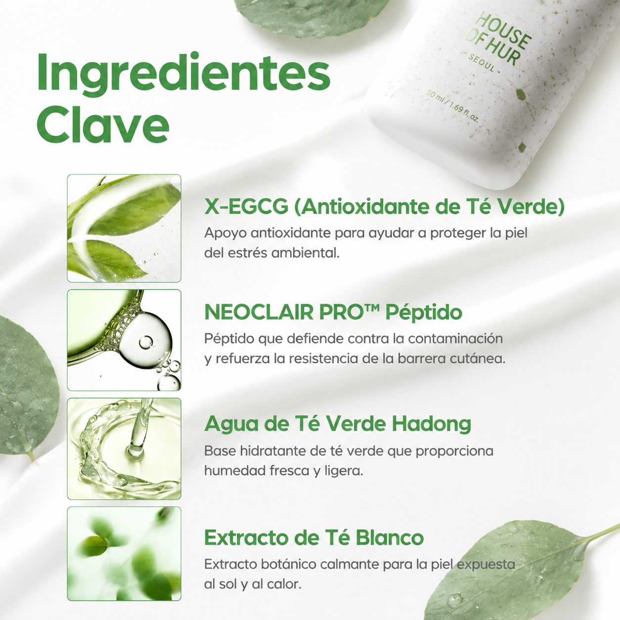 Bloqueador Matcha Light House of Hur SPF50+ PA++++