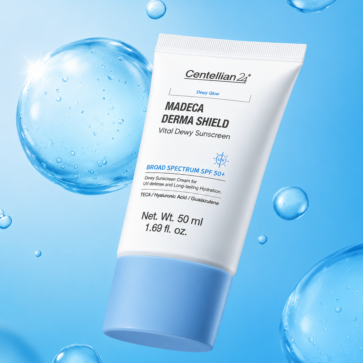 Bloqueador Hidratante Dewy Glow Madeca Derma Shield Centellian24 SPF50+ PA++++
