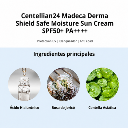 Bloqueador Hidratante Dewy Glow Madeca Derma Shield Centellian24 SPF50+ PA++++