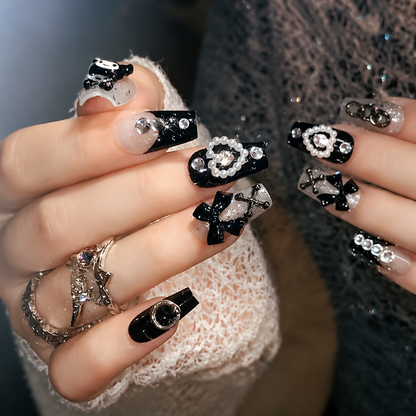 Uñas Press On Premium Kuromi 3D Y2K Kawaii