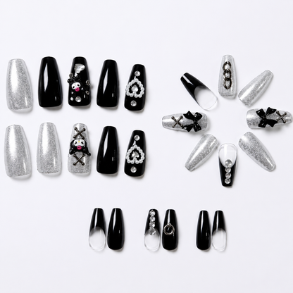 Uñas Press On Premium Kuromi 3D Y2K Kawaii