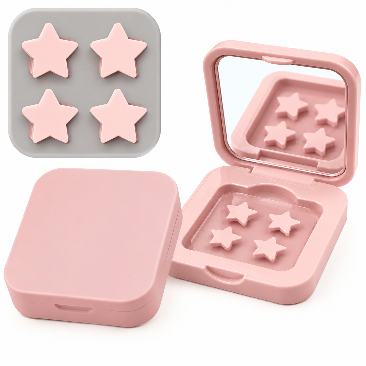 Estuche con Espejo y Parches Hidrocoloides Premium para Acne x60 Portatil