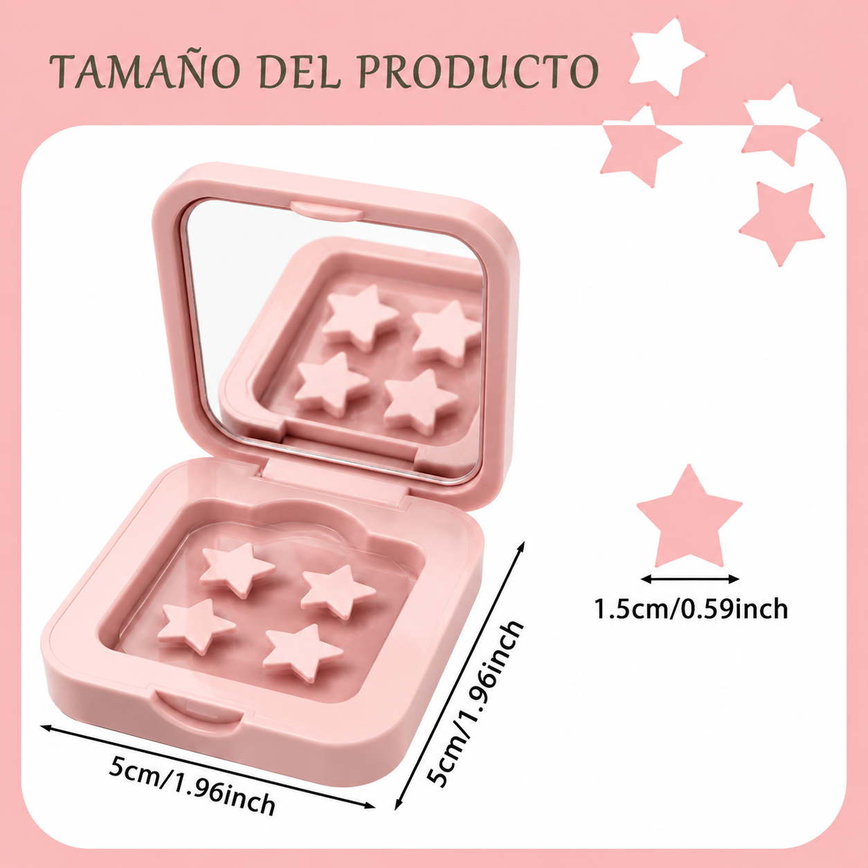 Estuche con Espejo y Parches Hidrocoloides Premium para Acne x60 Portatil