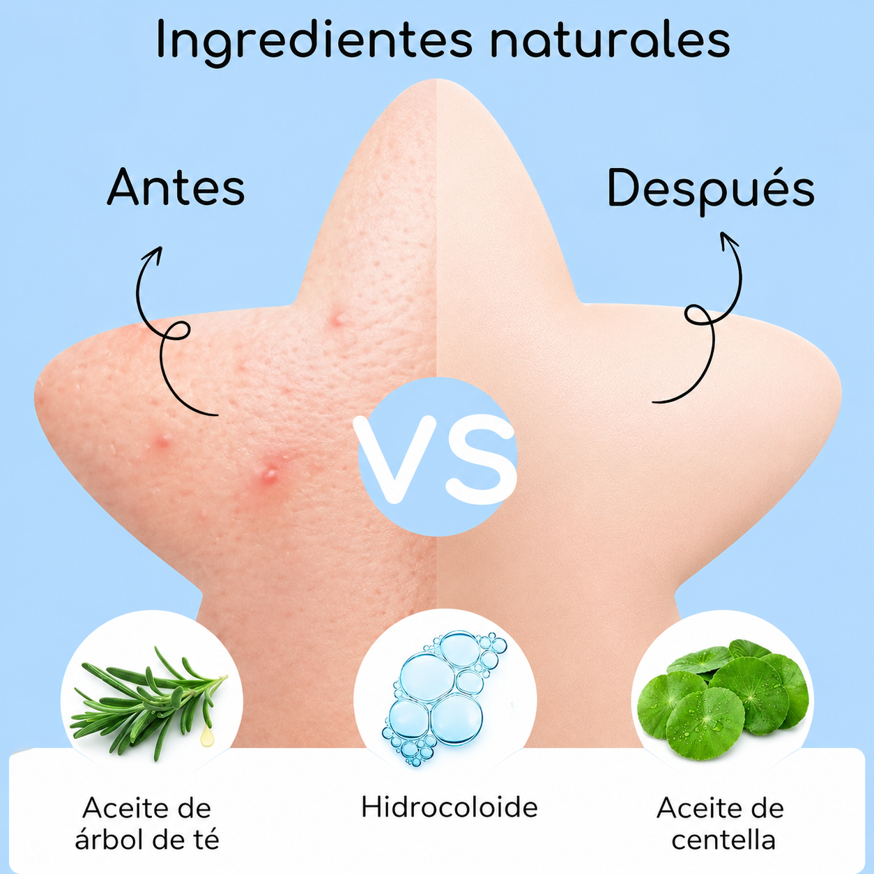 Estuche con Espejo y Parches Hidrocoloides Premium para Acne x60 Portatil