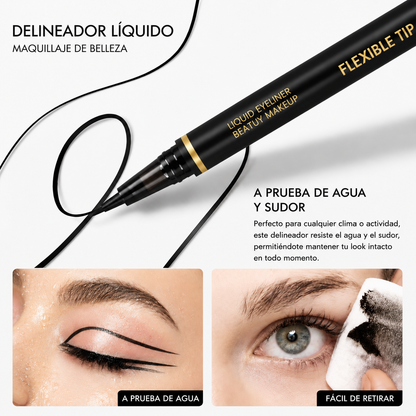 Delineador Líquido Negro de Punta Flexible Pecolovers