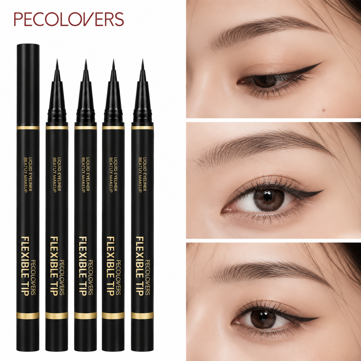 Delineador Líquido Negro de Punta Flexible Pecolovers