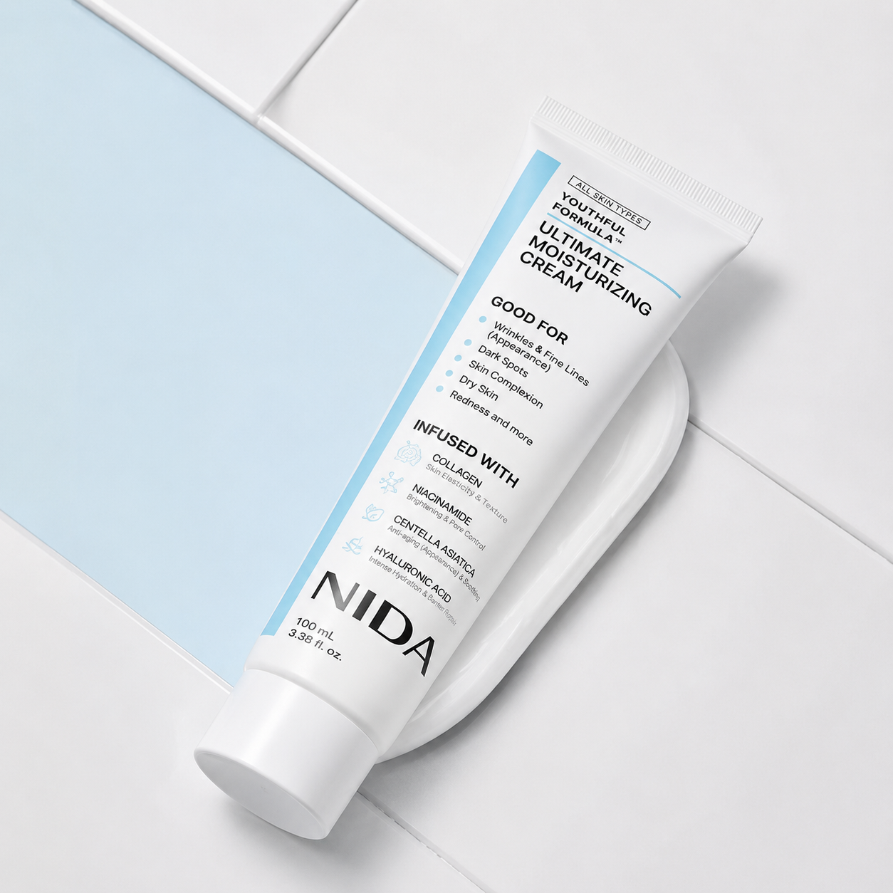 Crema Nida Antiedad Colágeno Niacinamida Centella y Hialurónico Youthful Formula