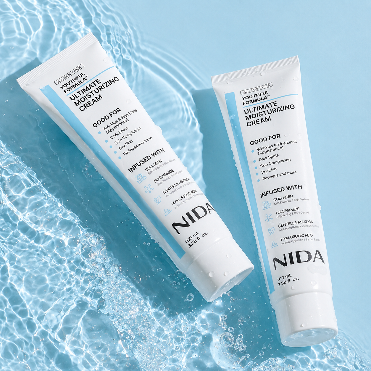 Crema Nida Antiedad Colágeno Niacinamida Centella y Hialurónico Youthful Formula