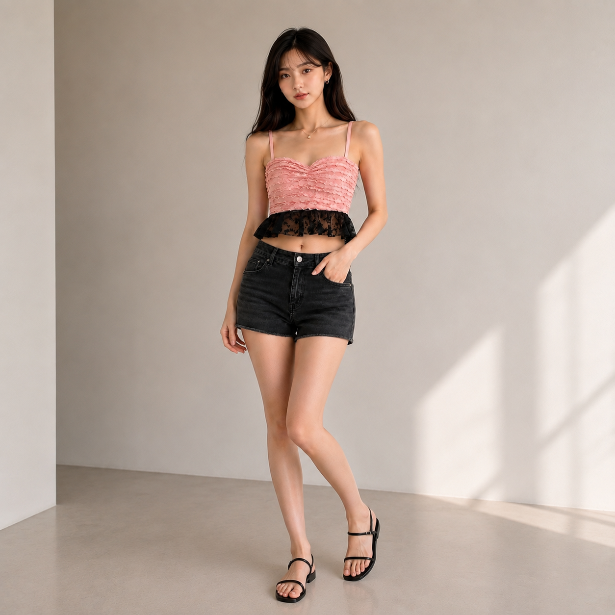 Top Rosalie Rosa Encaje Floral Coquette