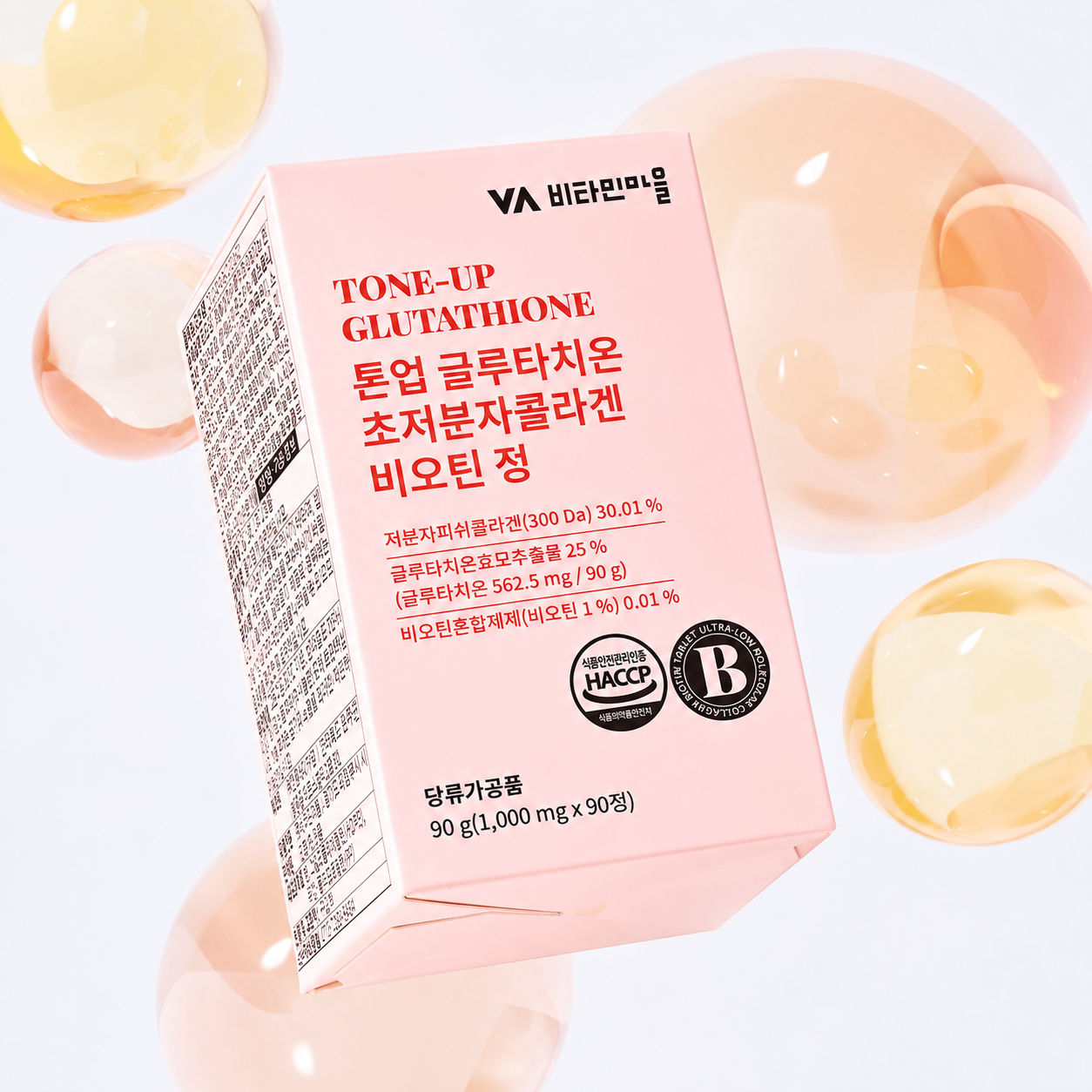 Suplemento Glutatión Colágeno Biotina y Vitamina C Tone-Up 90 Tabletas Vitamin Village
